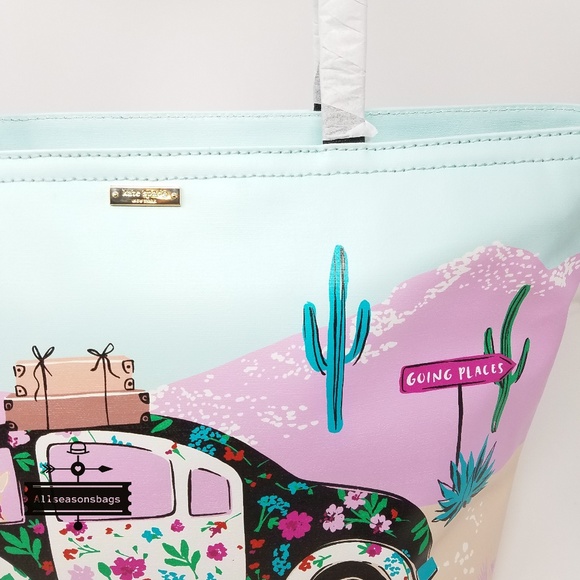 Kate spade car francis scenic large tote blue bag - Picture 4 of 8